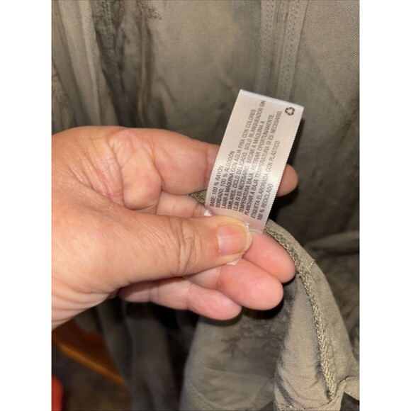 Knox Rose Jacket Women S Green Utility Open Front Tie Waist Embroidered Roll Tab - Picture 6 of 12